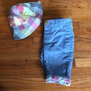baby gap | powder blue pants & hat | size 3-6